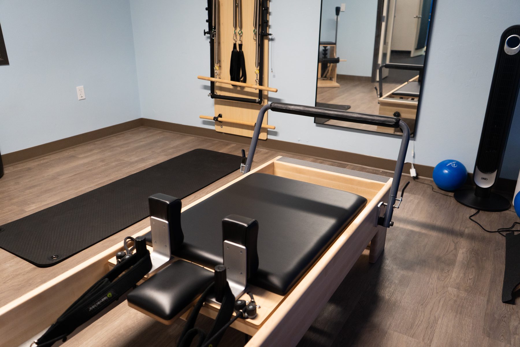A studio room within the IMS facility used by an independent Pilates practitioner