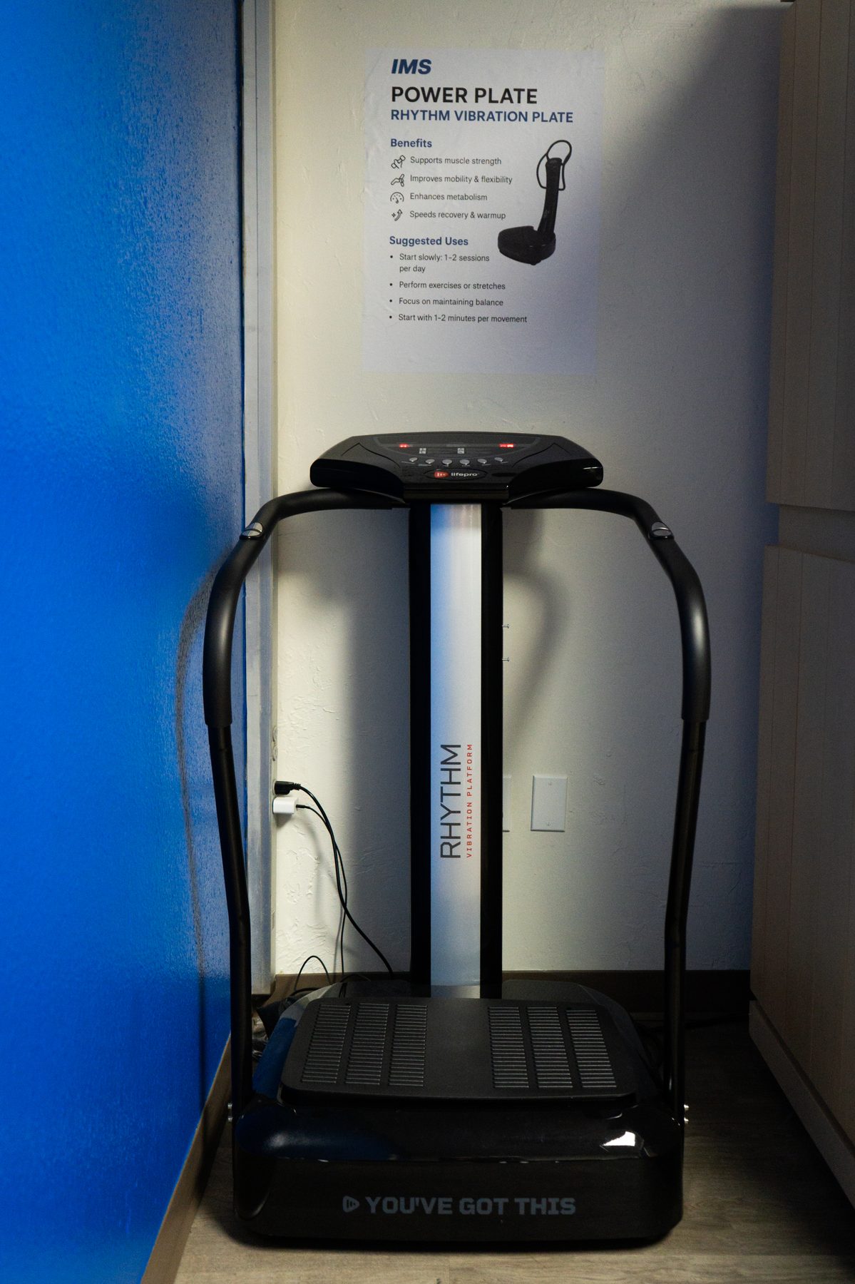 LifePro vibration plate in the IMS Recovery Room